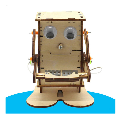 6 Piezas Kit Didáctico Robot Traga Monedas Madera Para Armar