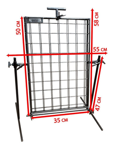 Imagen 2 de 10 de Parrilla Asador Portátil Mantera Pinche 35x50cm - Brasas®
