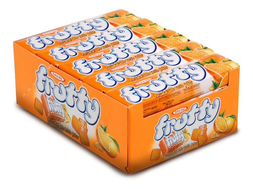 Display De 24 Barras De Caramelos Masticables Frutty Naranja