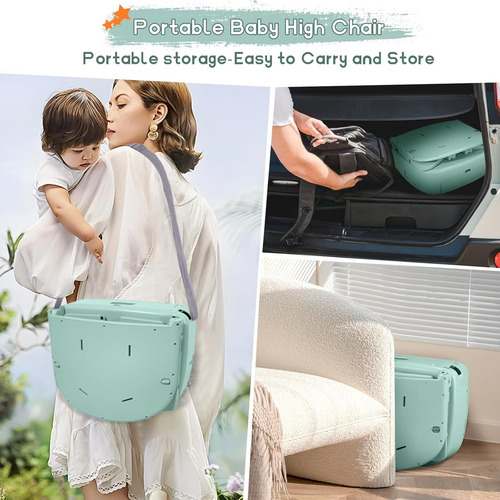 Silla Alta Portátil 4 En 1, Silla Alta Convertible Para Bebé