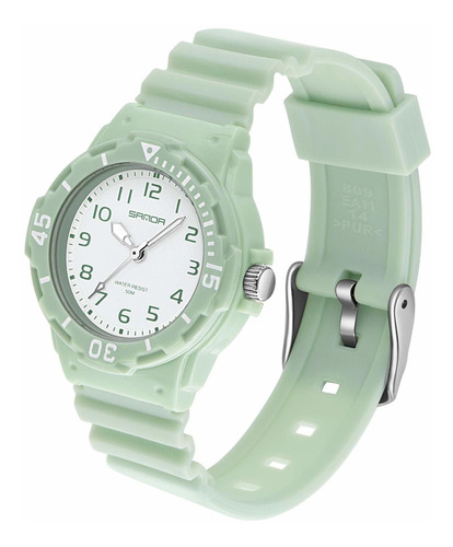 Reloj Mujer Cnbro Ca6011 Cuarzo Pulso Verde En Poliuretano