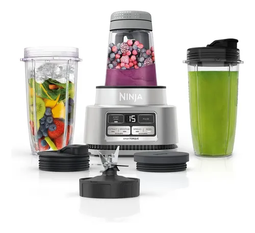 Licuadora Ninja Foodi Ss101 Con Extractor Y Smoothie Bowl Maker 2 En 1 1200w Sin Grumos Jugos Verdes, Bowls, Batidos Y Mantequillas 6 Programas Auto-iq Apto Para Lavavajillas Gris