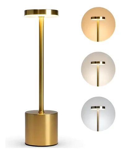 Luminária de Mesa 3 Cores Abajur Sem Fio Recarregável USB LED