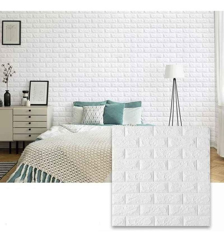 Imagen 5 de 5 de Papel Tapiz Blanco 3d Pegatinas De Pared Autoadhesivo Hogar