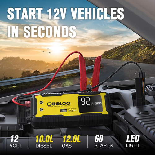 Jump Starter Gooloo Gt4000s 4000a Para Diésel De 10 Litros Y