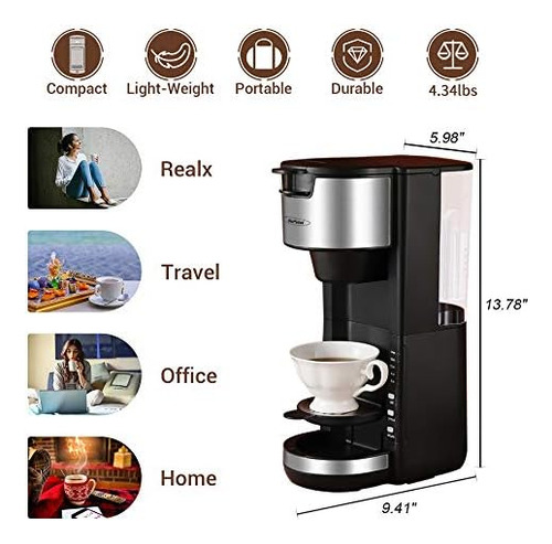 Cafetera 2 En 1 De Una Sola Porción, Cafetera De Una Taza Pa