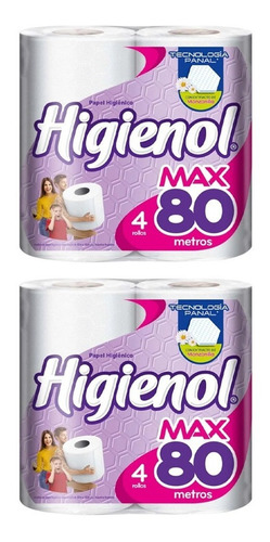 Papel Higienico Max Hoja Simple Panal Higienol 4x 80mt X2