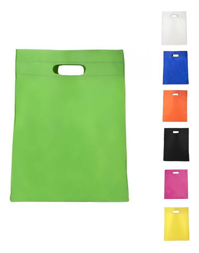 10 Bolsa Boutique Ecologica Non Woven 45.5x35.5 Serigrafia Color Verde