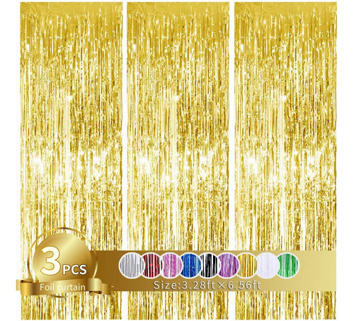 Telón De Fondo Dorado Para Puerta Party Streamers Toniful, 3