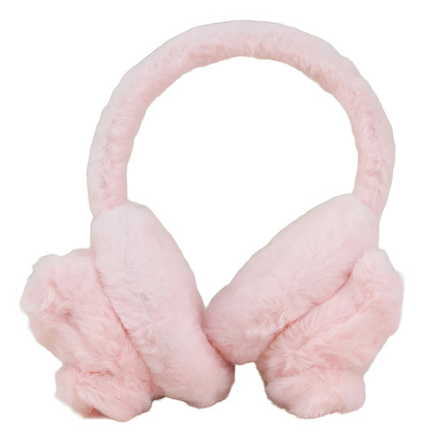 Orejera Vincha Peluche Abrigo Protector Frio Suave Comodo Rosa Tela De Peluche.