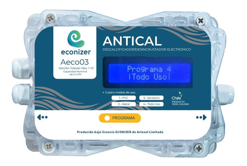 Desincrustador Electrónico Antical Econizer Hasta 3 M3/h