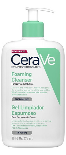 Cerave Gel Limpiador Espumoso Piel Normal A Grasa 473ml