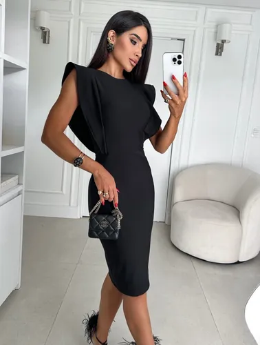 Vestido Midi Acinturad Kim Kardashian Festa Formatura Bufant