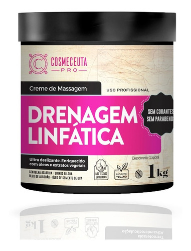 Creme De Massagem Drenagem Linfatica 1kg Tipo De Embalagem Pote