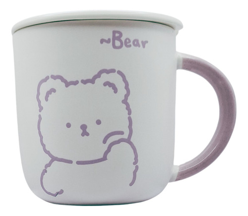 Taza Anime 400 Ml - Diseño Funcional Y Estilo Kawaii Blanco Kitten