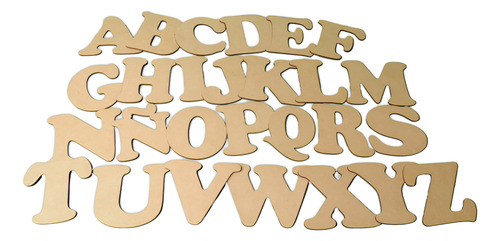 Mix 5 Abecedario Letra Cooper Fibrofacil Laser Mdf 3 Mm 3 Cm Cooper Adaptada
