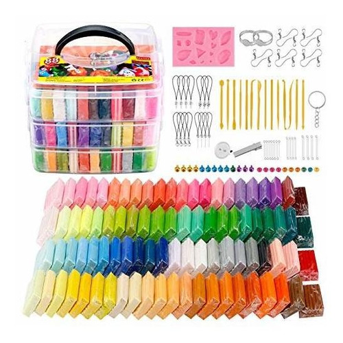 Manualidades - Esanda Kit De Arcilla Polimérica, 88 Colores 