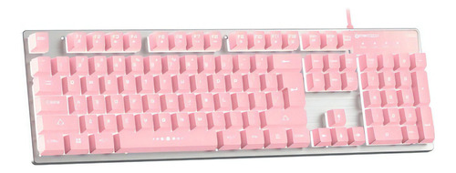 Teclado Gamer Fantech K613l Sakura Edition - Revogames Idioma Inglés Us Color Del Teclado Rosa Pálido