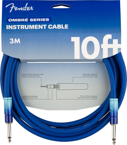 Cable Fender Ombre Series Para Instrumento 3m - Blue