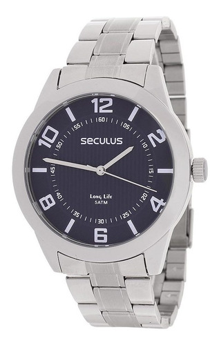 Relógio Seculus Masculino Prata 23495