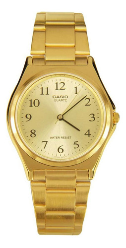 Reloj Pulsera Casio Reloj Ltp-1130n-9b De Cuerpo Color Dorado, Para Mujer, Fondo Dorado, Con Correa De Acero Inoxidable Color Dorado, Bisel Color Dorado