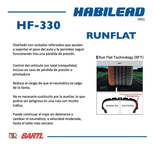 Cubierta 205/45/17 X4 Runflat Habilead Hf330 88 W Xl