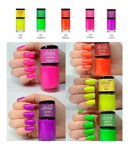 Imagem 9 de 10 de Kit C/ 12 Esmalte Efeito Gel Bella Brasil Seca Sem Cabine Uv
