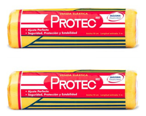 Venda Elástica Protec 10 Cm X 5 M - 2 Pza