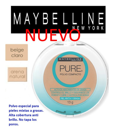 Maquillaje En Polvo Pure Maybelline 3 Pzs (Usado)