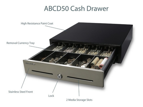 Imagen 2 de 6 de Caja Registradora Accubanker Ab-cd50 Efectivo, Cheques Y Más
