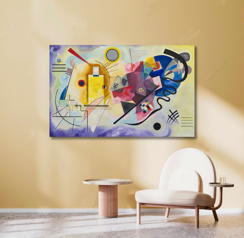 Cuadro Decorativo Amarillo, Rojo Y Azul Kandinski 90x55