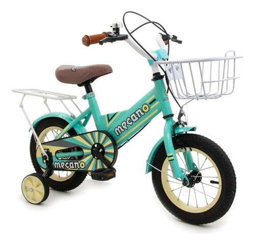 Bicicleta Vintage Rodado 16 Love Infantil Ruedas Inflables Color Turquesa