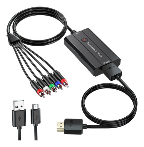 Convertidor De Componente Macho A Hdmi Para Dvd/stb/vhs Con