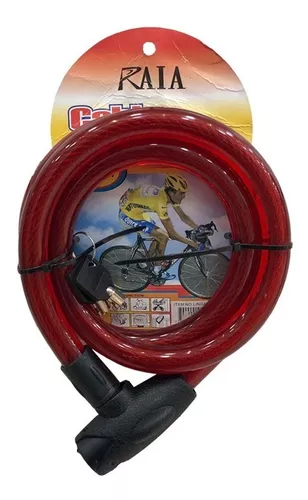 Linga Candado Para Bicicleta Moto Piton 22mm 1,2 Metros Color Rojo