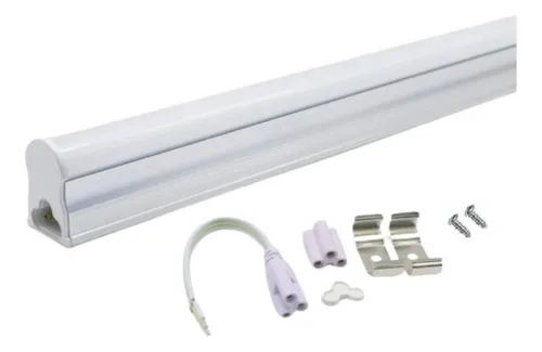 Lámpara 120cm Tubo Led T5 18w Con Base Empavonado Luz Neutra