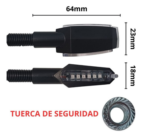 Direccionales Moto Led Universal 4pz Mb Ax Gt Line 150cc Blanco