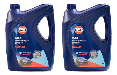 Aceite Gulf Max 15w40 X 4lts - Mineral - 2 Unidades