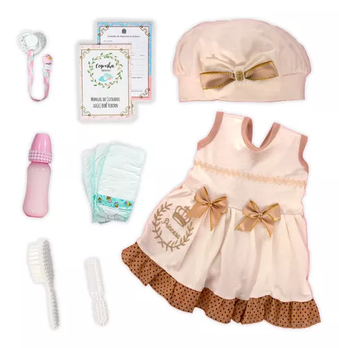 Boneca Realista Infantil Roupa Xodo Bege Realista - Chic Outlet - Economize  com estilo!