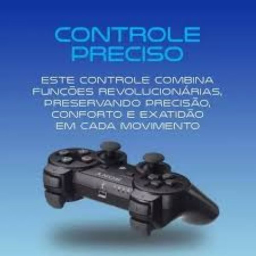 Kit 2 Controle Compativel Ps3 Cabo Carregador + Brinde Extra