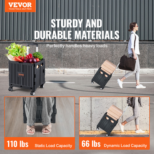 Vevor Carro De Compras Tipo Caja 4 Ruedas Con Universal