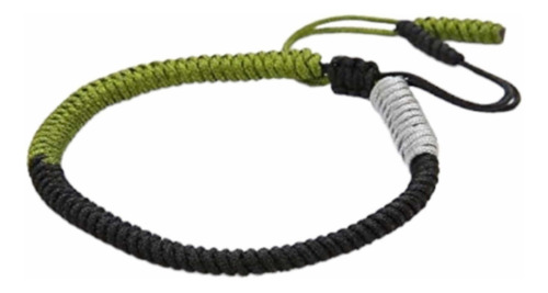 Pulsera Tibetana, Corazón Buddha, Hecha A Mano, Una Pieza Color Negro/verde/gris Diámetro 18 Cm Largo 18 Cm