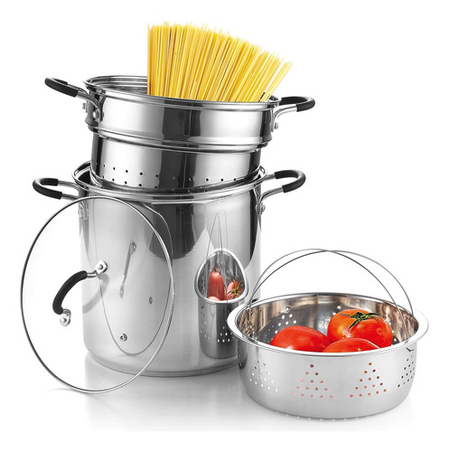 Cocedor De Pasta Cook N Home De Acero Inoxidable, 4 Piezas