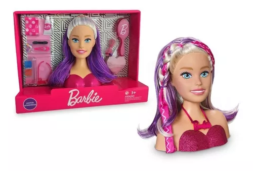 Barbie Busto Com Maquiagem E Acessórios Para Fazer Penteado