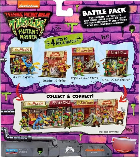 Figuras Tortugas Ninja Tmnt Battle Pack Leonardo Vs Superfly