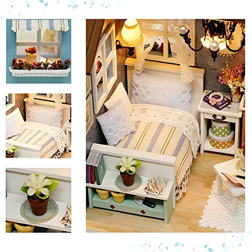 Tukiie Kit De Madera En Miniatura Para Casa De Muñecas Con M