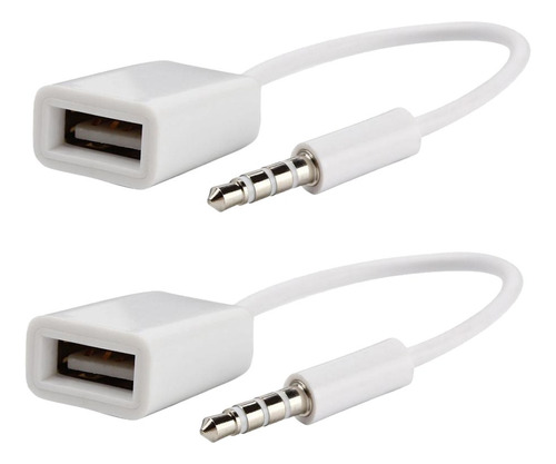 2 Piezas De 3,5mm Macho Jack A Usb 2.0 Cable Convertidor