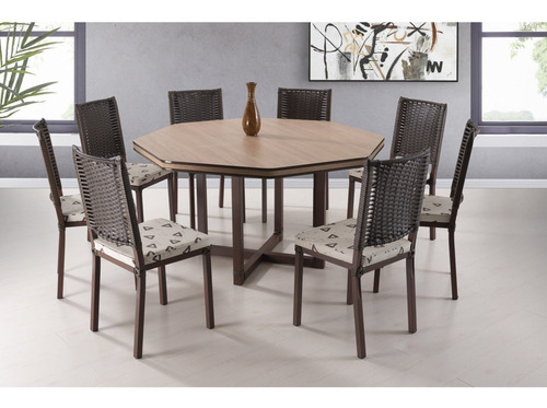 Mesa De Jantar 8 Lugares Oitavada 153cm Veneza Ig