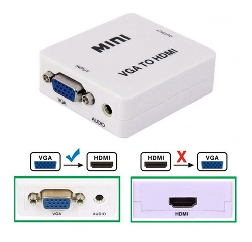 Imagem 4 de 7 de Adaptador Conversor De Vga Para Hdmi - Com Som Áudio