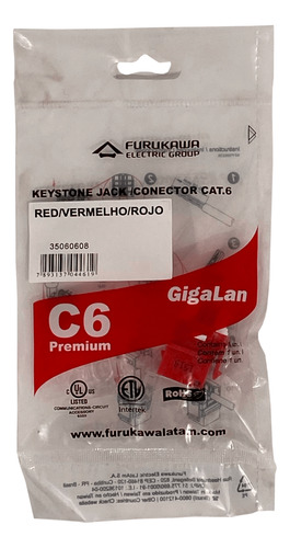 Furukawa Rojo Cat6 Utp Multilan Punch Keystone Hembra Rj45 3