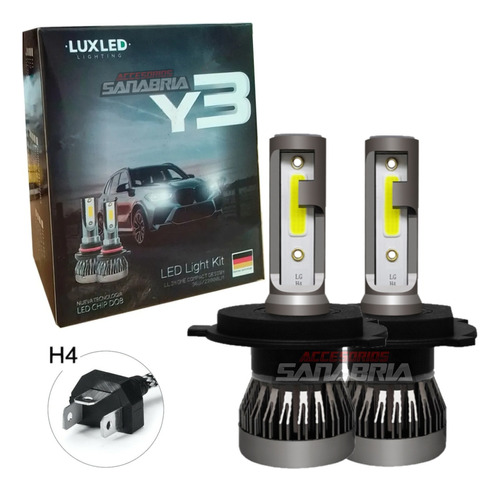 Kit Cree Led Y3 Ultra Slim H4 Alta Y Baja Chip Dob 36w 12v